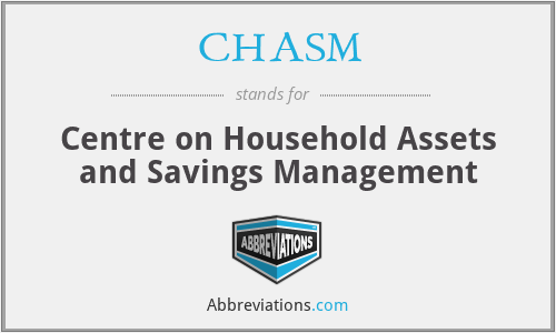 CHASM - Centre on Household Assets and Savings Management
