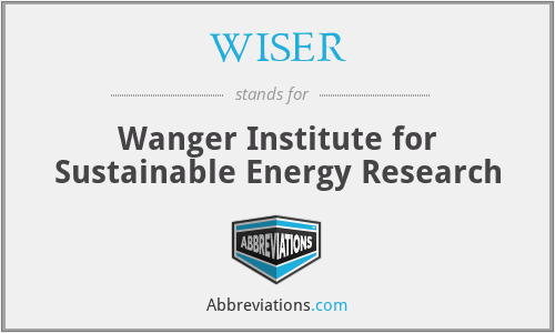 WISER - Wanger Institute for Sustainable Energy Research