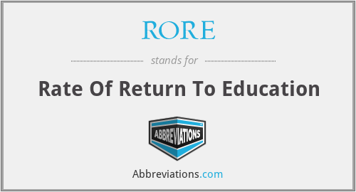RORE - Rate Of Return To Education
