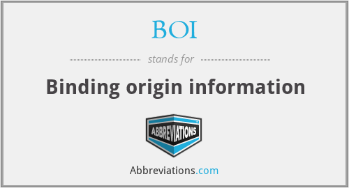 BOI - Binding origin information