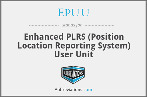 EPUU - Enhanced PLRS (Position Location Reporting System) User Unit