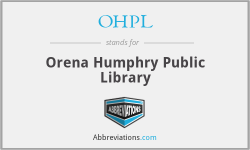 OHPL - Orena Humphry Public Library