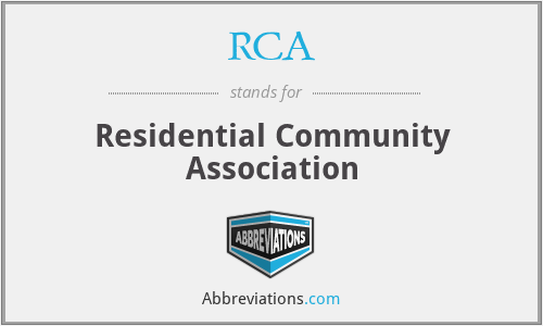 RCA - Residential Community Association