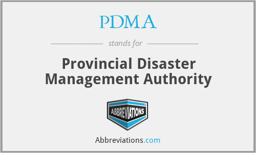 PDMA - Provincial Disaster Management Authority