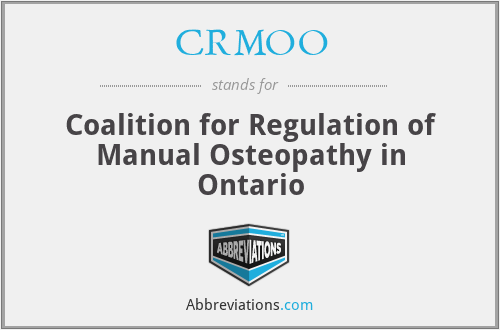 CRMOO - Coalition for Regulation of Manual Osteopathy in Ontario