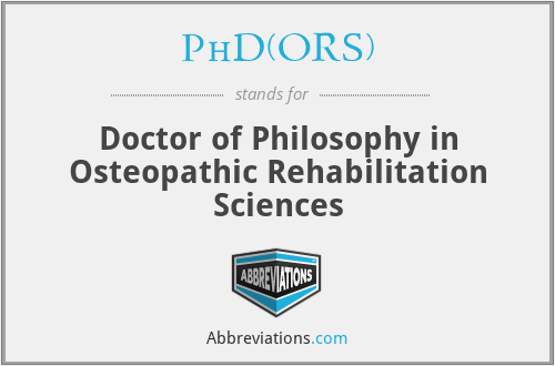 PhD(ORS) - Doctor of Philosophy in Osteopathic Rehabilitation Sciences