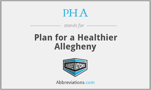 PHA - Plan for a Healthier Allegheny