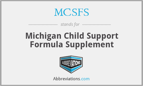 MCSFS - Michigan Child Support Formula Supplement