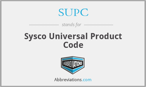 SUPC - Sysco Universal Product Code