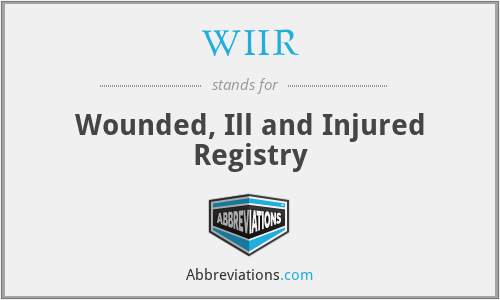 WIIR - Wounded, Ill and Injured Registry