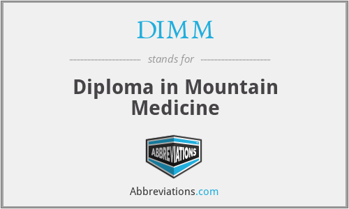 DIMM - Diploma in Mountain Medicine