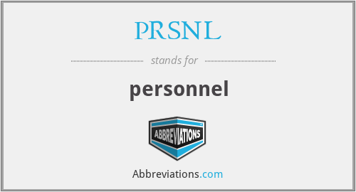 PRSNL - personnel