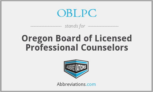 OBLPC - Oregon Board of Licensed Professional Counselors