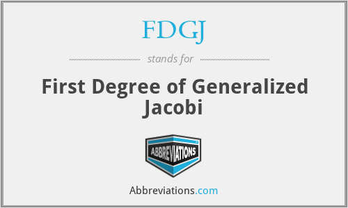 FDGJ - First Degree of Generalized Jacobi
