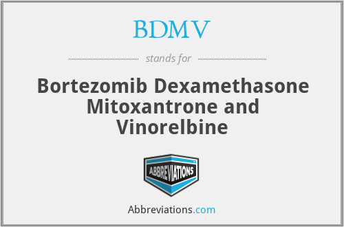 BDMV - Bortezomib Dexamethasone Mitoxantrone and Vinorelbine