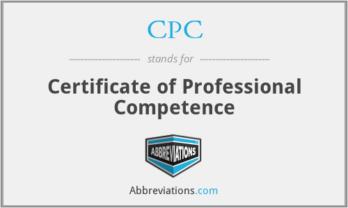 CPC - Certificate of Professional Competence