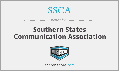 SSCA - Southern States Communication Association