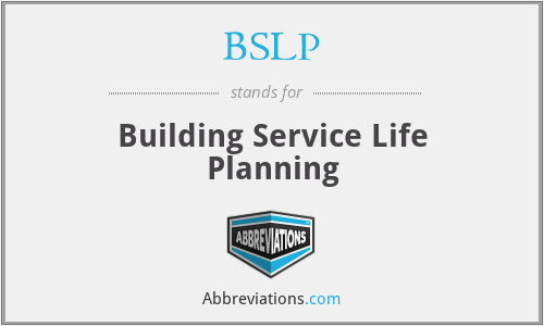 BSLP - Building Service Life Planning