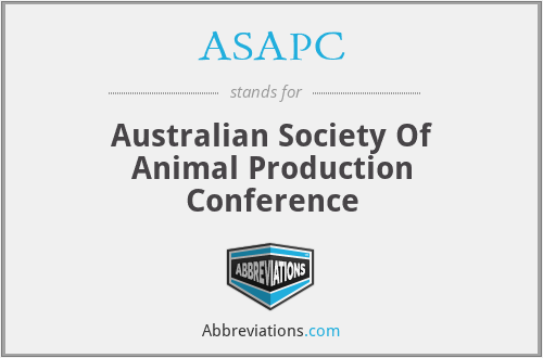 ASAPC - Australian Society Of Animal Production Conference