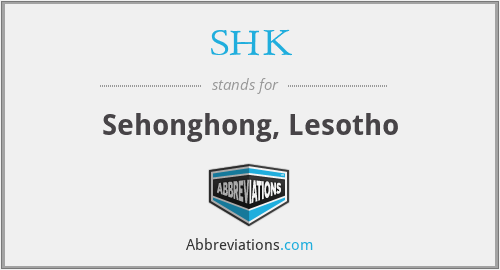 SHK - Sehonghong, Lesotho