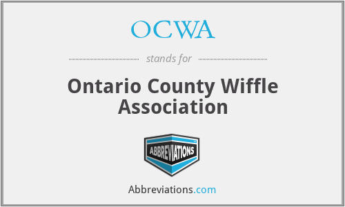 OCWA - Ontario County Wiffle Association
