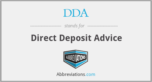 DDA - Direct Deposit Advice