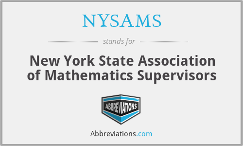 NYSAMS - New York State Association of Mathematics Supervisors