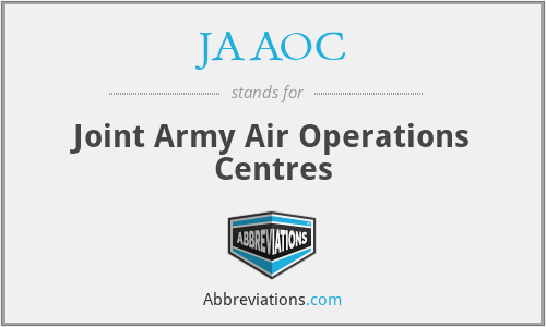 JAAOC - Joint Army Air Operations Centres