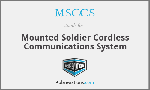 MSCCS - Mounted Soldier Cordless Communications System