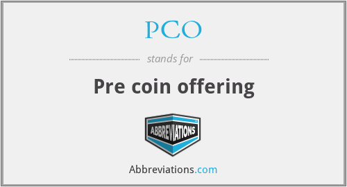 PCO - Pre coin offering