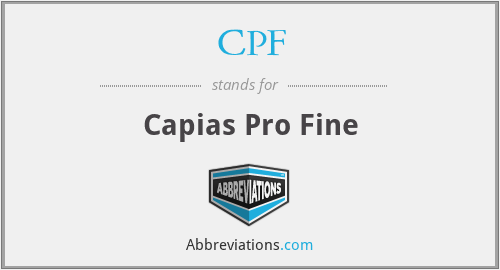 CPF - Capias Pro Fine