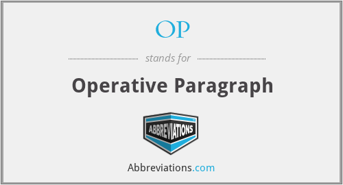 OP - Operative Paragraph