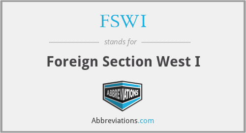 FSWI - Foreign Section West I