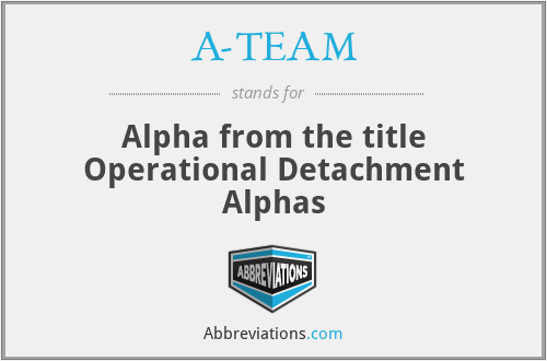 A-TEAM - Alpha from the title Operational Detachment Alphas
