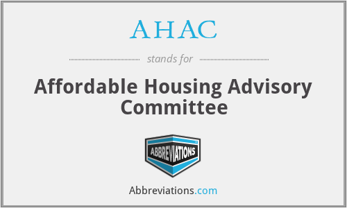 AHAC - Affordable Housing Advisory Committee