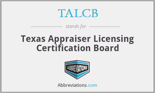TALCB - Texas Appraiser Licensing Certification Board