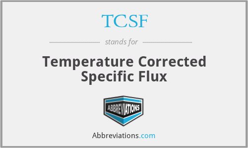 TCSF - Temperature Corrected Specific Flux