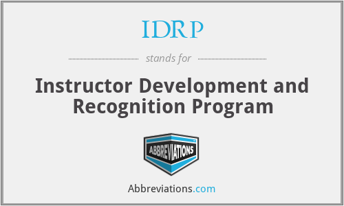 IDRP - Instructor Development and Recognition Program