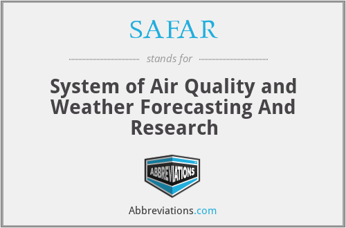 SAFAR - System of Air Quality and Weather Forecasting And Research