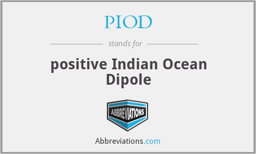 PIOD - positive Indian Ocean Dipole