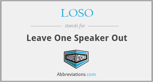 LOSO - Leave One Speaker Out