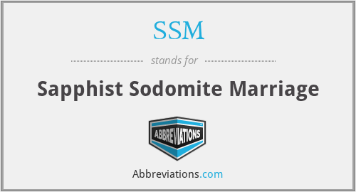 SSM - Sapphist Sodomite Marriage