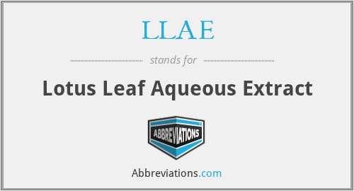 LLAE - Lotus Leaf Aqueous Extract