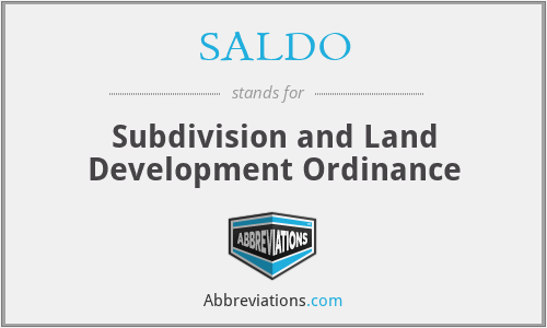 SALDO - Subdivision and Land Development Ordinance