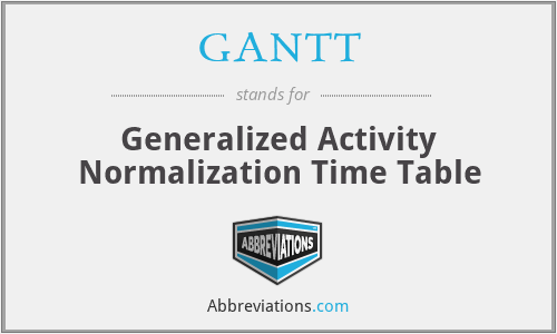 GANTT - Generalized Activity Normalization Time Table