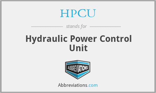 HPCU - Hydraulic Power Control Unit