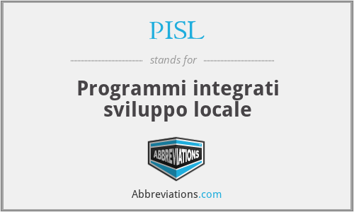 PISL - Programmi integrati sviluppo locale