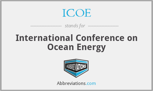 ICOE - International Conference on Ocean Energy