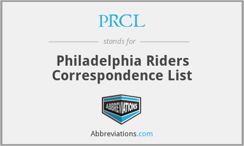 PRCL - Philadelphia Riders Correspondence List
