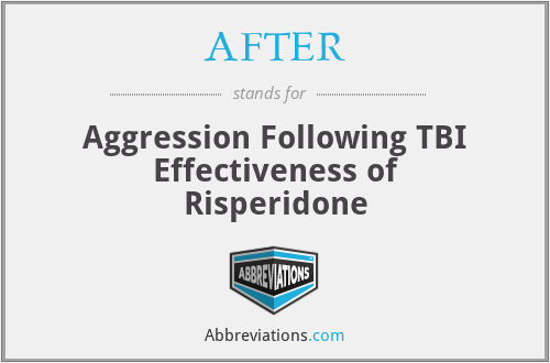 AFTER - Aggression Following TBI Effectiveness of Risperidone